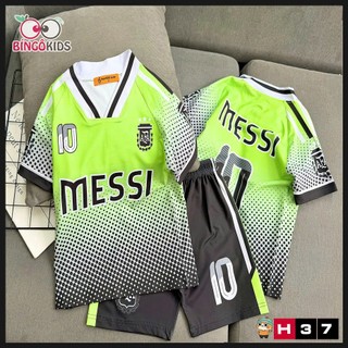 Đồ Bộ Cổ V Thể Thao Bé Trai – Ronaldo Messi Mbappe Thun Lạnh 3D Size 13-48kg