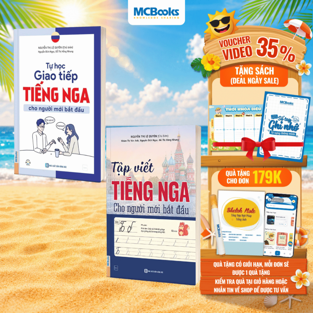 Sách - Combo Tập Viết & Tự học Giao Tiếp Tiếng Nga Cho Người Mới Bắt Đầu