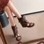 Giày Sandal Ống Rộng Kiểu Retro, Gót Ẩn Cao 6cm Khóa Thắt Lưng, Kiểu Dáng Mùa Hè Mới 2026