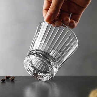 Bộ 6 Ly Thủy Tinh 215ml 1007LT Vân Sọc Vintage Ly Cafe Espresso Cold Brew Whisky Cao Cấp