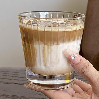 Bộ 6 Ly Thủy Tinh 215ml 1007LT Vân Sọc Vintage Ly Cafe Espresso Cold Brew Whisky Cao Cấp
