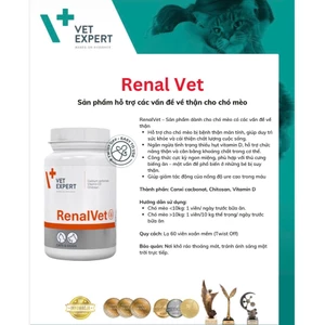 Viên hỗ trợ thận cho chó & mèo Vet Expert RenalVet 60 viên _ PETLOVE PREMIUM