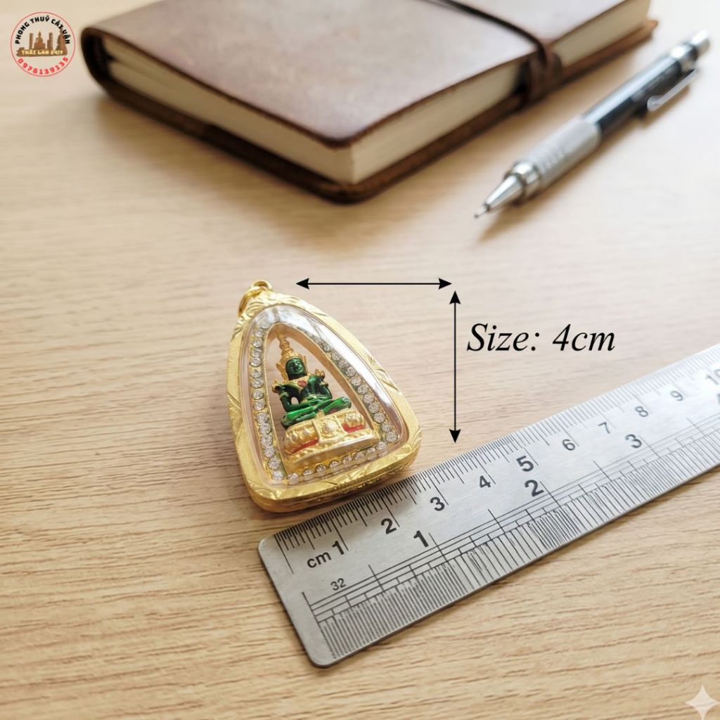 Phụ Kiện Dây Chuyền Phật Ngọc 4cm – Vàng Đồng Bền Đẹp, Dáng Vừa Vặn