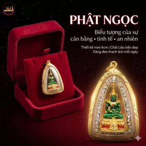 Mặt Đeo Cổ Phụ Kiện Tượng Ngồi Giả Ngọc Đính Đá Viền Vàng Trang Trí Góc Làm Việc Nhỏ Gọn 4cm