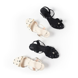 Sandal Nữ Quai Nơ Chấm Bi Cao 3cm D4812 – Dép Nữ Hàn Quốc Hot Trend, Nhẹ Chân, Dễ Phối Đồ