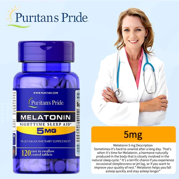 Viên uống hỗ trợ giấc ngủ Puritan's Pride Melatonin 5mg 120 viên nhập khẩu