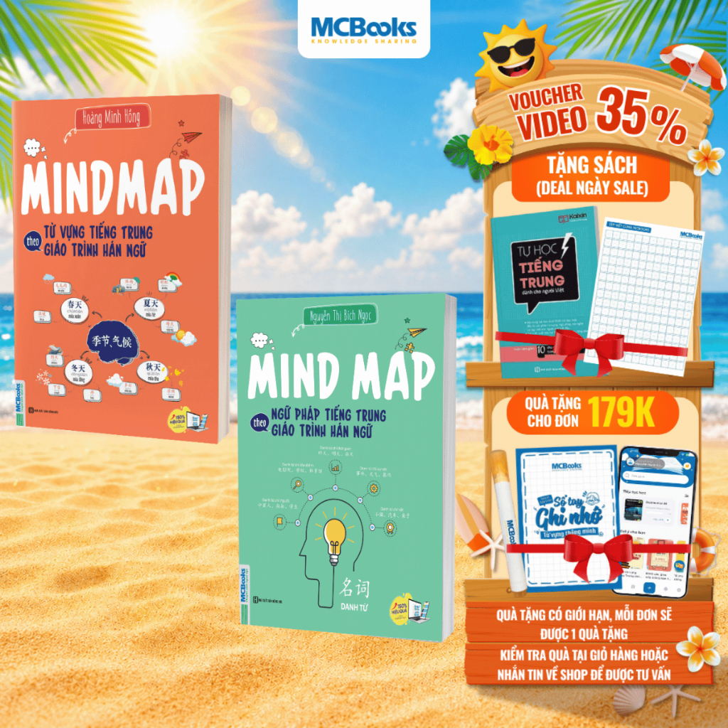 Sách - Combo Mindmap ngữ pháp tiếng Trung và Mindmap từ vựng tiếng Trung theo giáo trình Hán ngữ