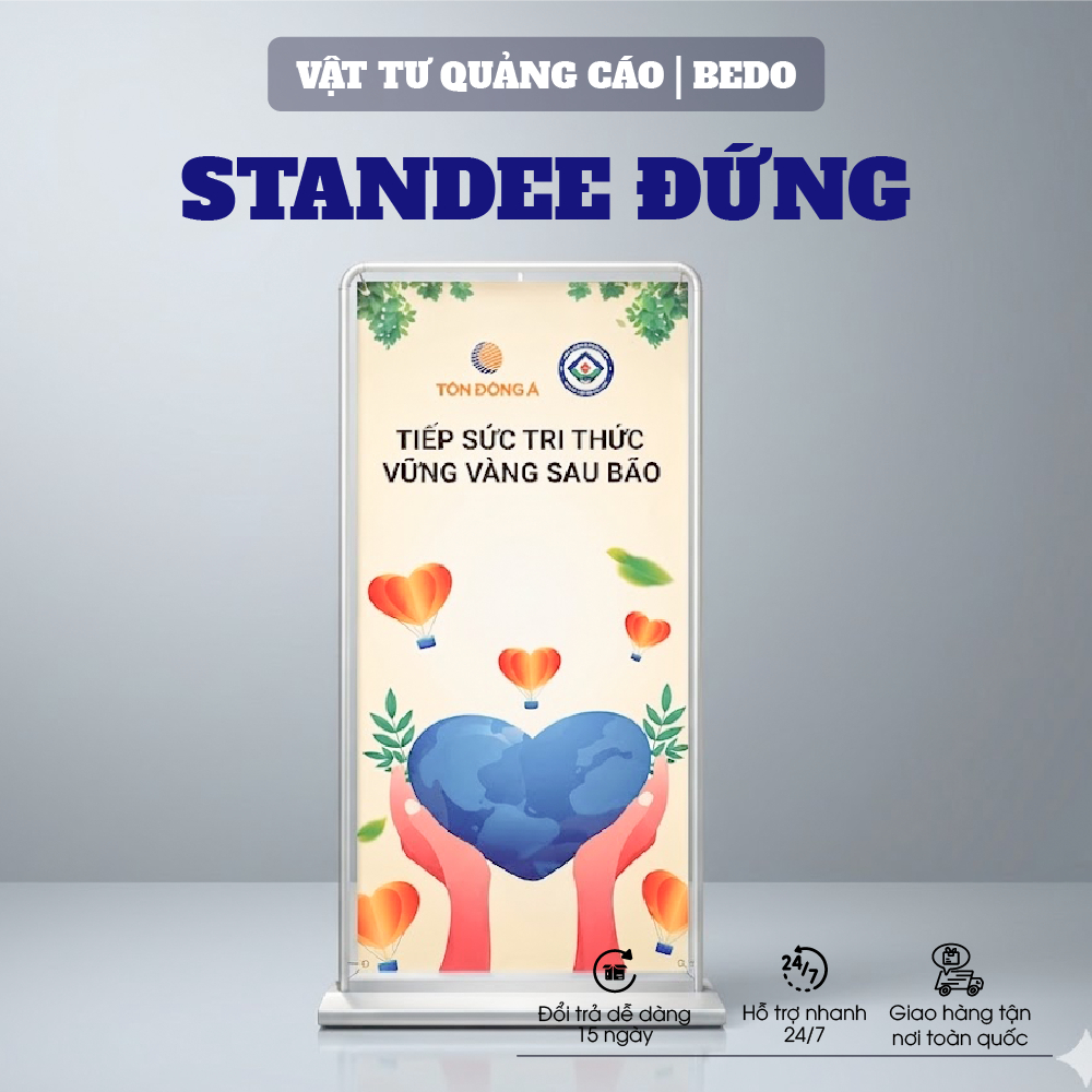 Standee Quảng Cáo BEDO 80x180cm Khung Vuông Chân Nước Đứng Vững Thay Banner Dễ Dàng Hiện Đại