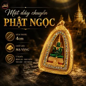 Phụ Kiện Dây Chuyền Phật Ngọc 4cm – Vàng Đồng Bền Đẹp, Dáng Vừa Vặn