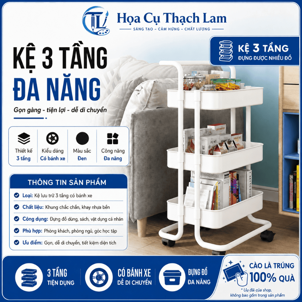 [Tết Cào là có quà]Kệ sắt đa năng Thạch lam 3 tầng kệ SPA KHAY SẮT KHÔNG RỈ  kệ bỉm sữa xe đẩy spa nail bánh xe, móc