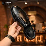 [TĂNG CHIỀU CAO 5-7CM] Giày GUMEN Oxford Wingtip CS008 Da Bò Đế Khâu Cao Su Đúc Cao Cấp — ảnh 4