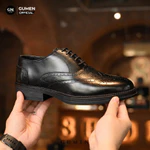 [TĂNG CHIỀU CAO 5-7CM] Giày GUMEN Oxford Wingtip CS008 Da Bò Đế Khâu Cao Su Đúc Cao Cấp — ảnh 3