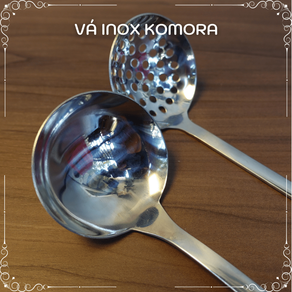 [1 Cái] Vá/Muôi Inox KOMORA, Khắc Theo Yêu Cầu, Sáng Bóng Sang Trọng, Dày Dặn Chắc Tay