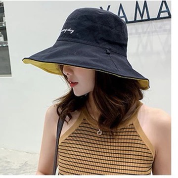 Nón chống nắng CAO CẤP 🙂 Happy everyday - VÀNH RỘNG 2 mặt đều dùng được - Nón rộng vành nữ