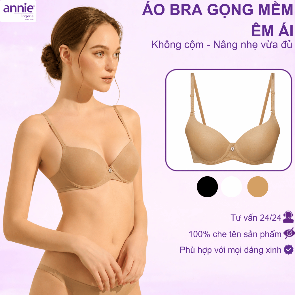Áo ngực annie cao cấp BRA8153 mouse dày 2,5cm, áo lót nữ cúp 3/4 mặc thoải mái cả ngày không đau vai