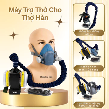 Máy Trợ Thở Cho Thợ Hàn| Máy Lọc Không Khí Cá Nhân Đeo Hông | Mặt Nạ Phòng Độc 3M Kèm Phin Lọc Than Hoạt Tính