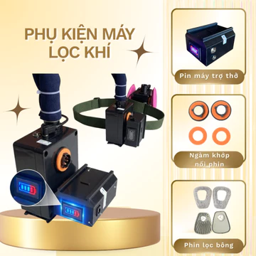 Phụ Kiện Máy Trợ Thở Cho Thợ Hàn | Phụ Kiện Máy Lọc Không Khí Cá Nhân | Pin Máy Trợ Thở, Phin Lọc, Ngàm Khớp Nối
