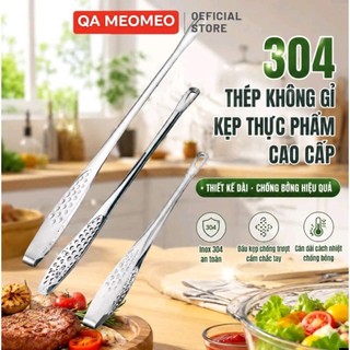 Kẹp gắp thức ăn inox 304 mẫu mới cán dài 24cm