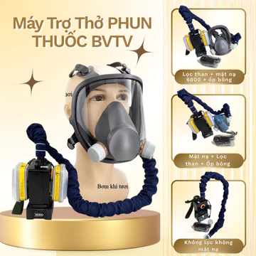 Máy Trợ Thở Phun Thuốc Bảo Vệ Thực Vật | Máy Lọc Không Khí Cá Nhân Kèm Mặt Nạ Phòng Độc & Phin Lọc Than Hoạt Tính