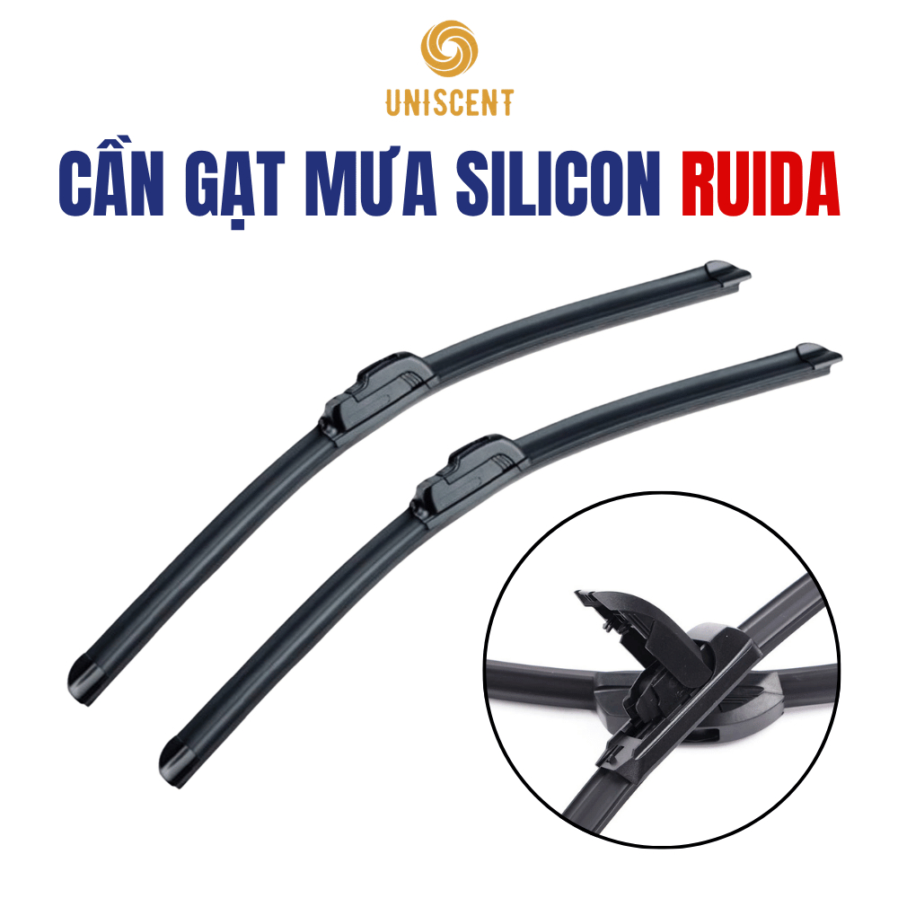 [1 Cây] Gạt Mưa Ô Tô Silicon/ Gạt Mưa Silicon/ Gạt Mưa Xương Mềm- RUIDA- Ngàm U Size 16in-24in