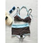 Bikini Nữ Chấm Bi Retro Phối Xanh Baby – Set Đồ Bơi 2 Mảnh Kèm Quần Short Đi Biển Phong Cách Y2K