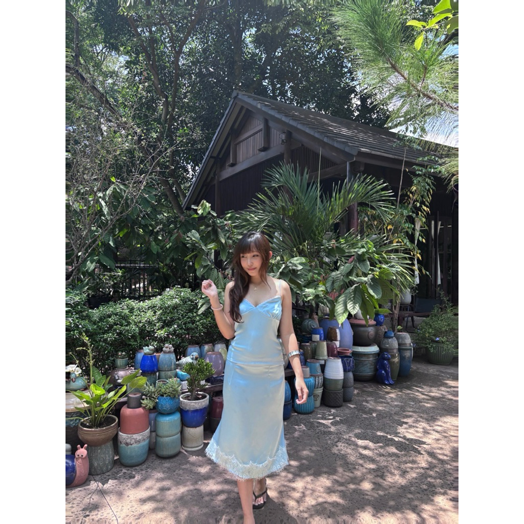 Set váy lụa mầu baby blue xinh yêu🌺