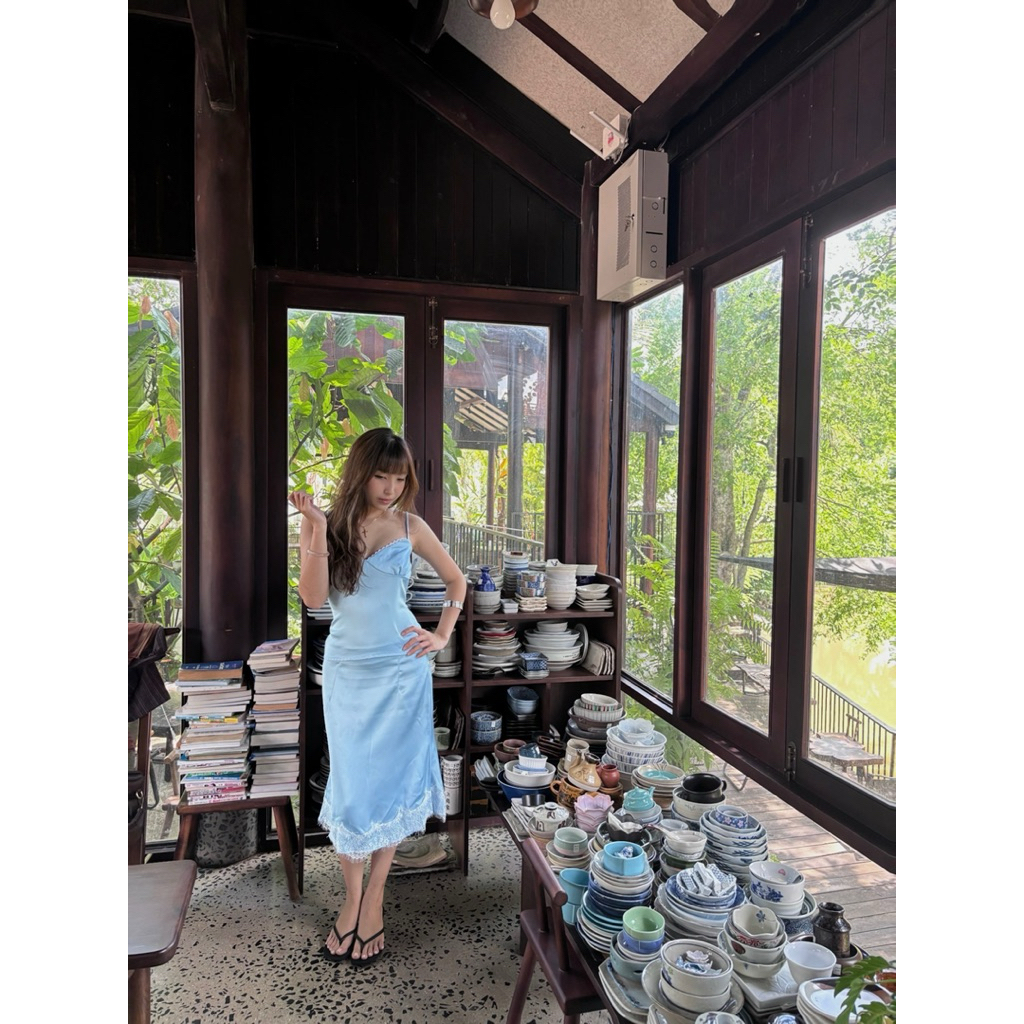 Set váy lụa mầu baby blue xinh yêu🌺