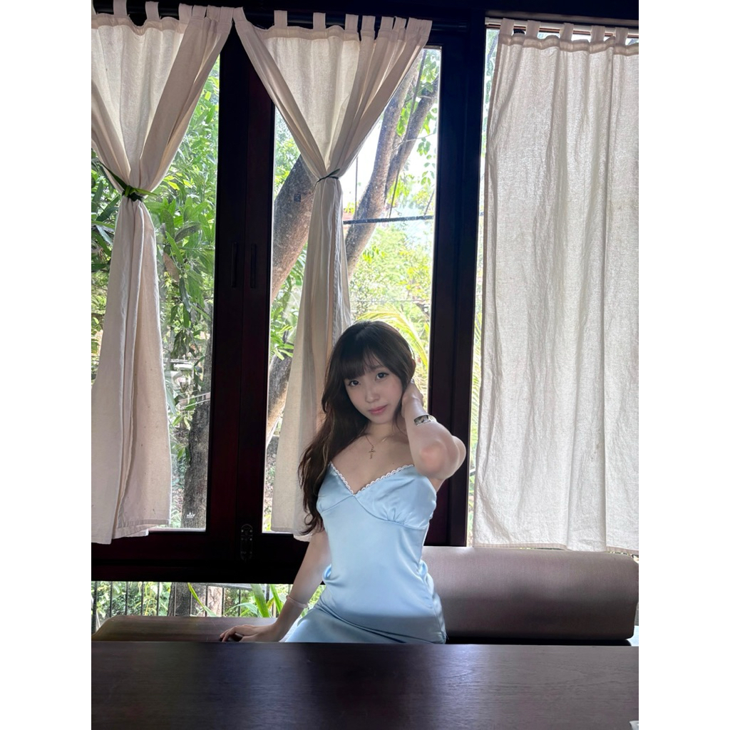 Set váy lụa mầu baby blue xinh yêu🌺