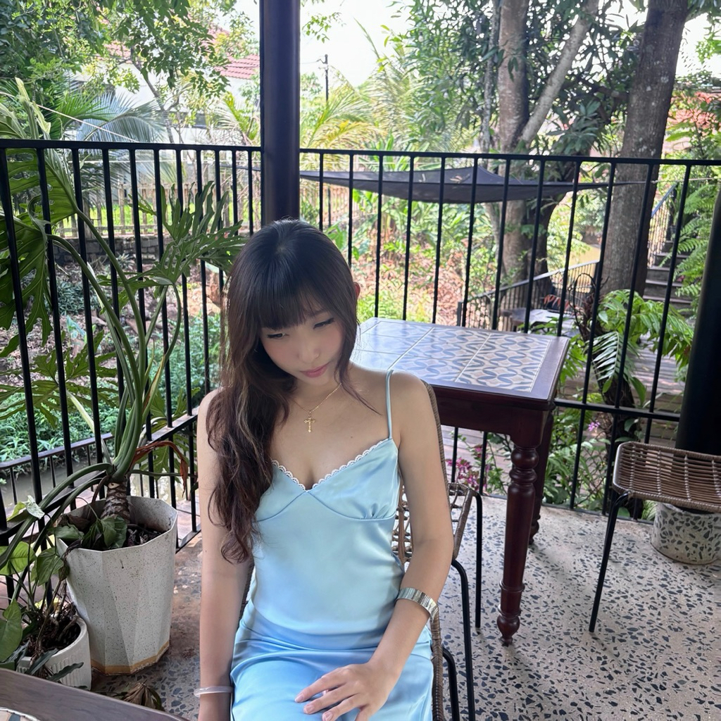 Set váy lụa mầu baby blue xinh yêu🌺