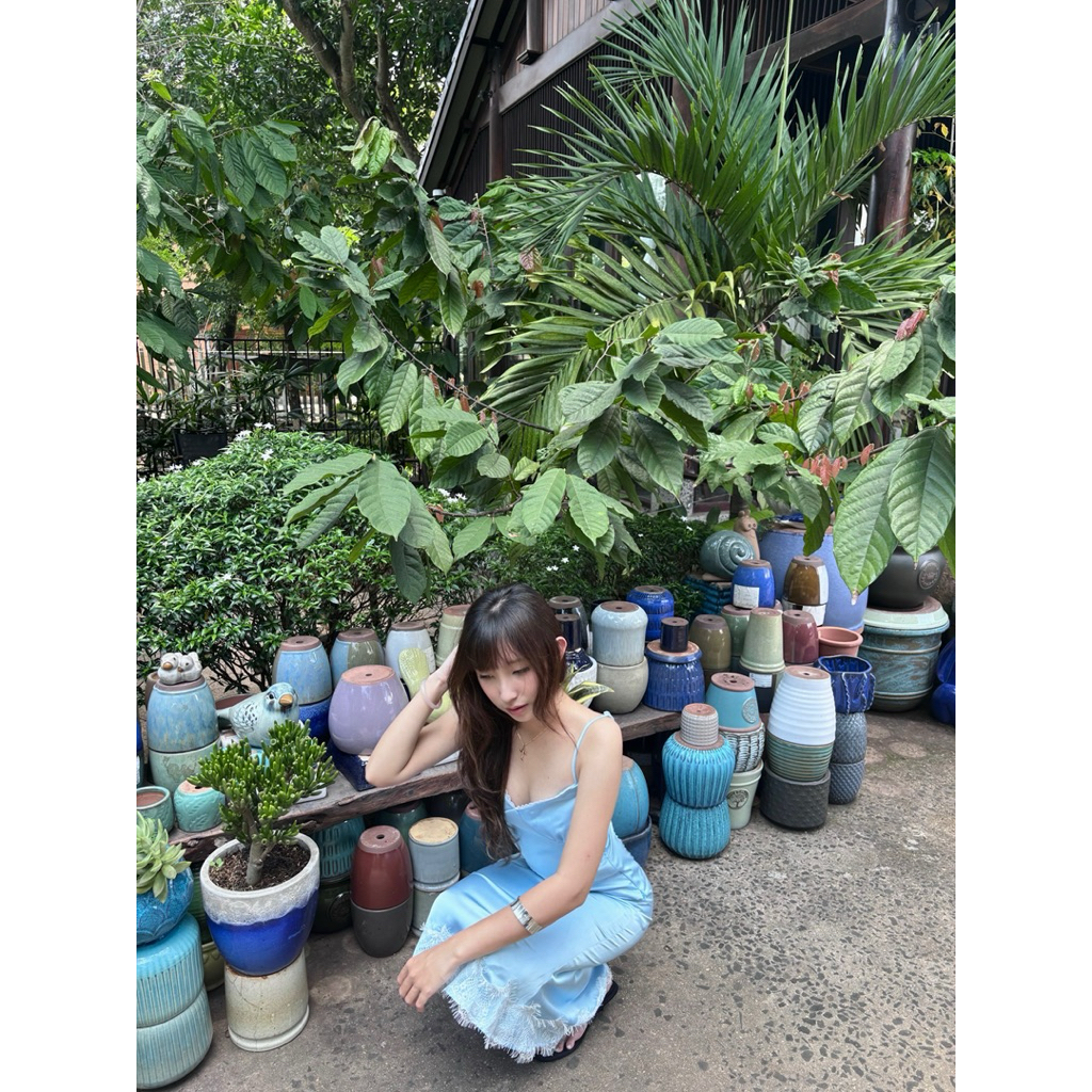 Set váy lụa mầu baby blue xinh yêu🌺