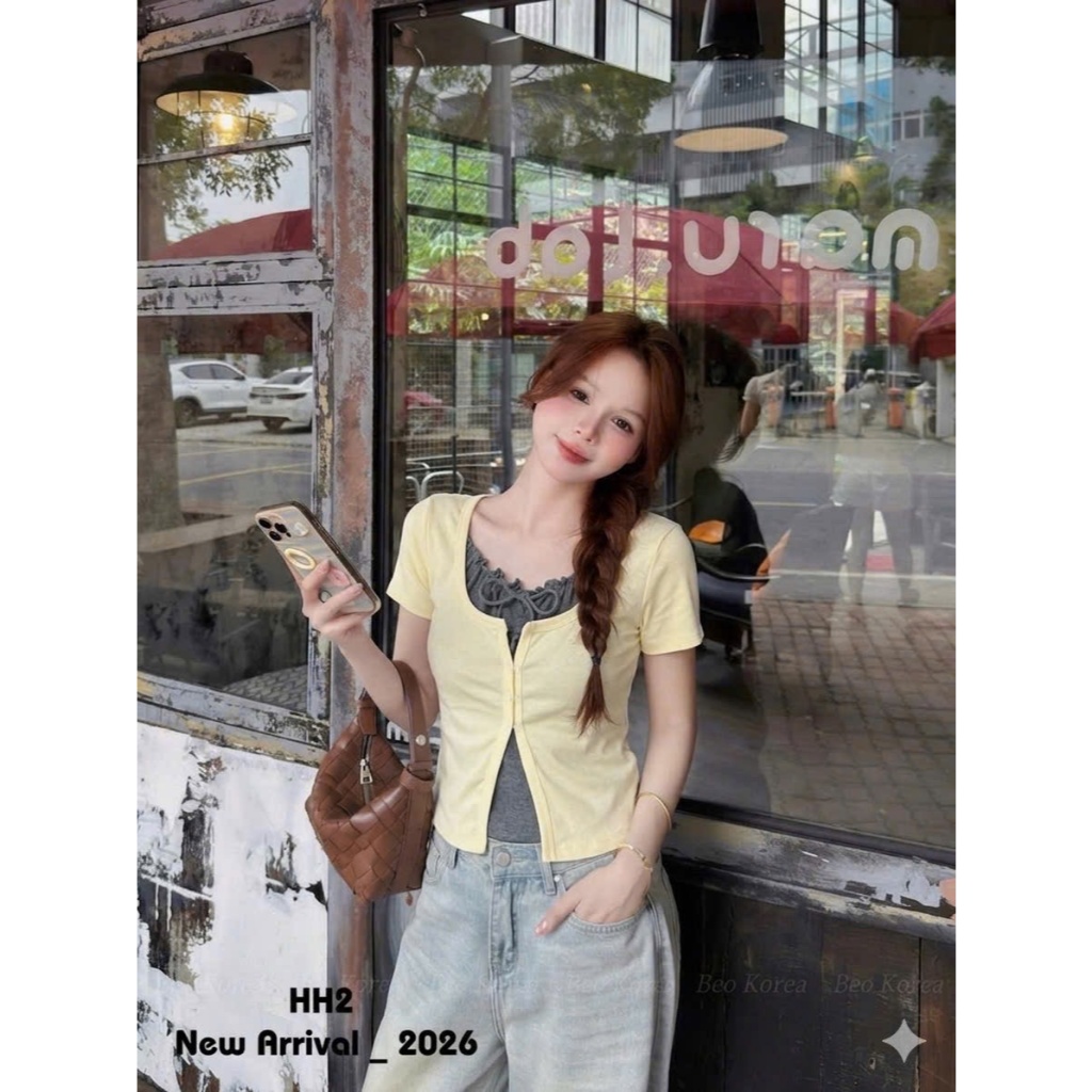ÁO THUN GIẢ 2 LỚP CỔ SÂU THẮT NƠ | STYLE TIỂU THƯ HÀN QUỐC | OUTFIT ĐI CHƠI DẠO PHỐ SIÊU XINH BY CHAMIE STORE