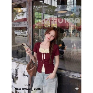 ÁO THUN GIẢ 2 LỚP CỔ SÂU THẮT NƠ | STYLE TIỂU THƯ HÀN QUỐC | OUTFIT ĐI CHƠI DẠO PHỐ SIÊU XINH BY CHAMIE STORE