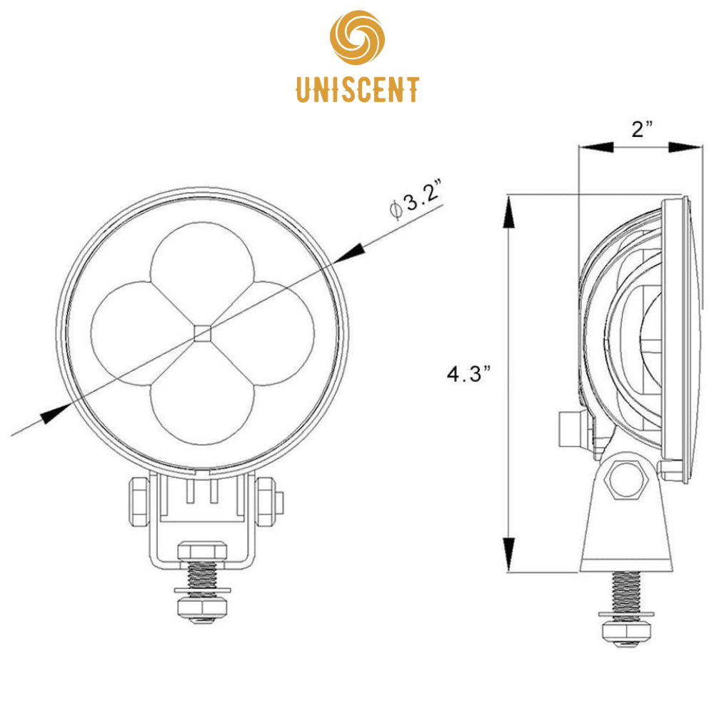 [Hàng Xịn] Đèn Trợ Sáng Ô Tô/ Đèn Trợ Sáng LED 4 Bóng/ Đèn Trợ Sáng Chống Nước -12/24V Adeo
