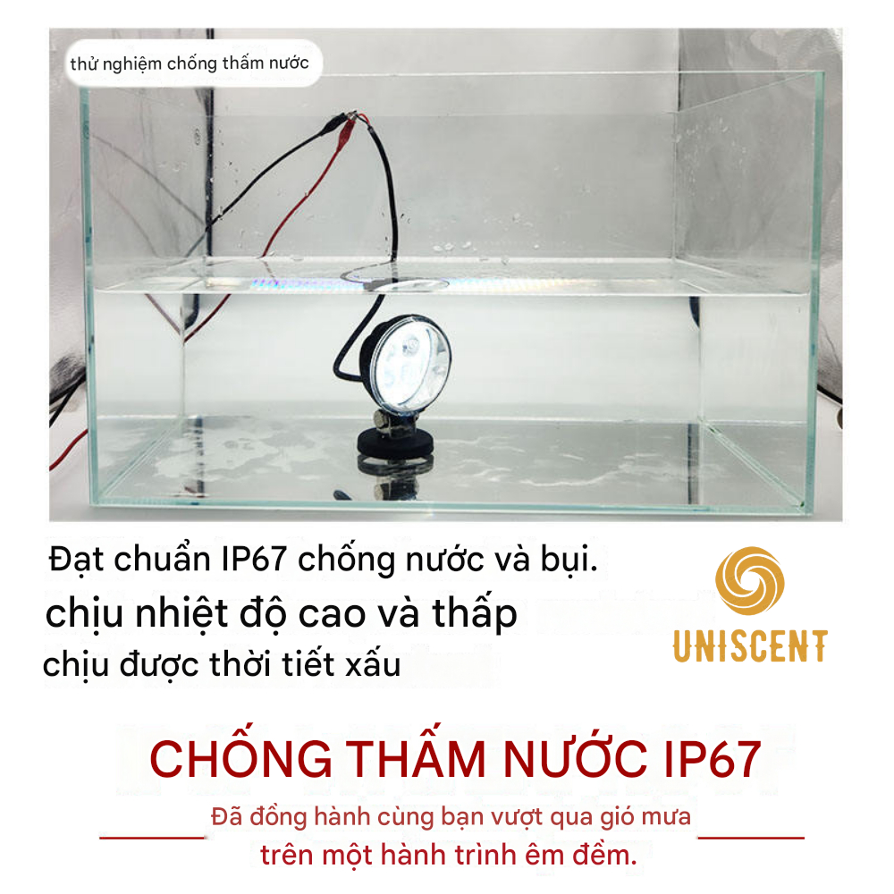 [Hàng Xịn] Đèn Trợ Sáng Ô Tô/ Đèn Trợ Sáng LED 4 Bóng/ Đèn Trợ Sáng Chống Nước -12/24V Adeo