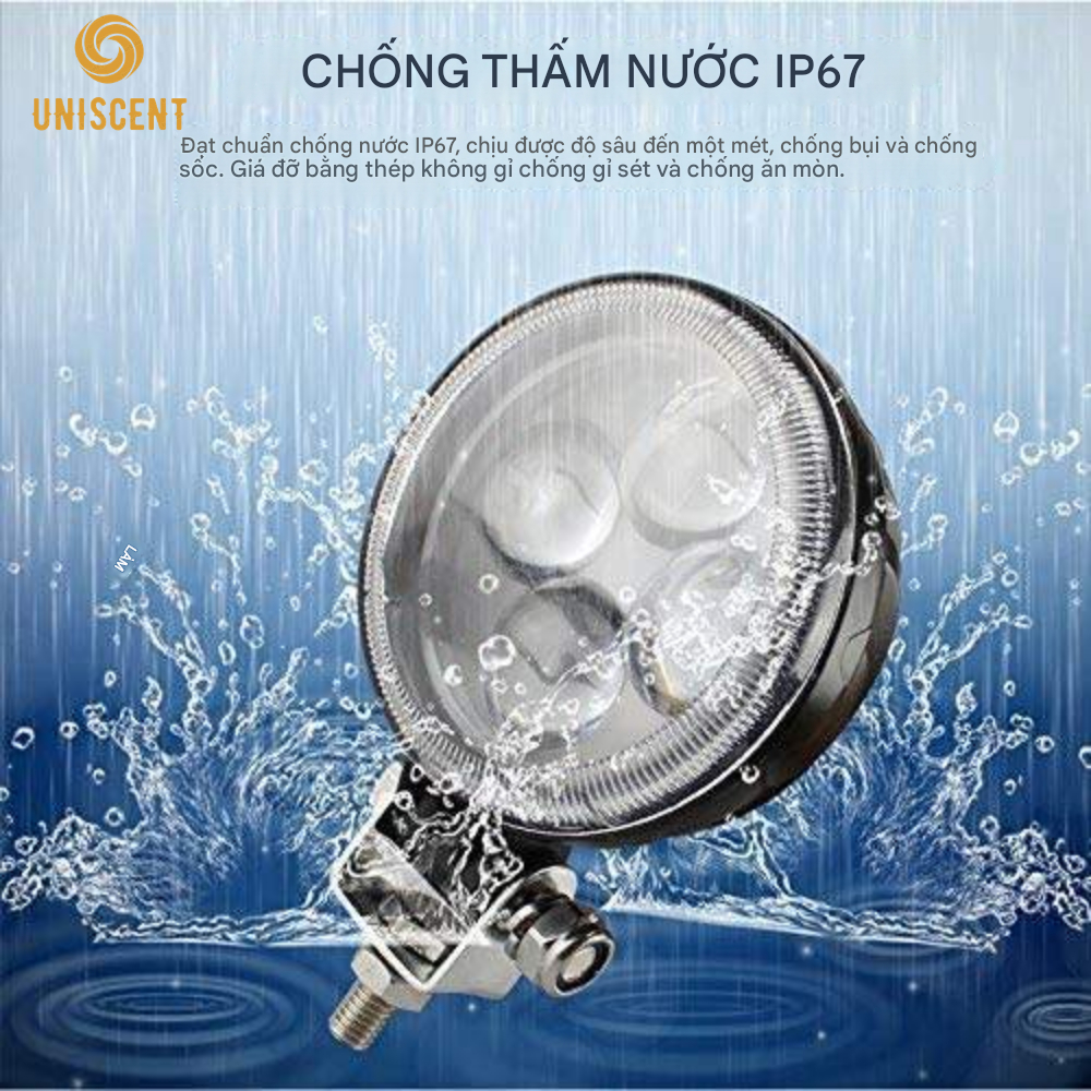 [Hàng Xịn] Đèn Trợ Sáng Ô Tô/ Đèn Trợ Sáng LED 4 Bóng/ Đèn Trợ Sáng Chống Nước -12/24V Adeo