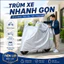 Bạt Phủ Xe Máy Chống Nắng Chống Mưa, TIDY SHOP, Áo Trùm Xe Máy Bạc Phản Quang Dễ Gấp Gọn