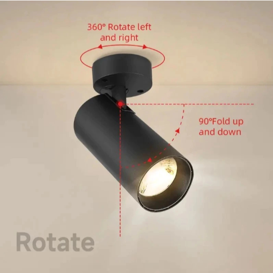 Đèn Ống Bơ Đèn Rọi Đơn 20w gắn tường trần ốp nổi xoay 360° đèn chiếu điểm đèn soi tranh