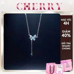Dây chuyền nữ Titan đính đá Butterfly sợi mảnh phụ kiện trang sức thời trang CHERRY