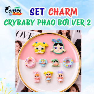 Set Charm Crybaby Phao Bơi Donut Bé Thỏ Khóc Pastel Kawaii Resin DIY Gắn Dép Cute Bunny Peach Siêu Hot 🐰 6 BỘ SIÊU CUTE