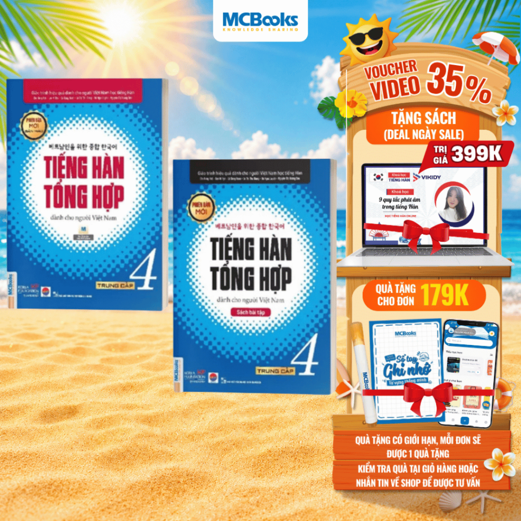 Sách - Combo Tiếng Hàn Tổng Hợp Dành Cho Người Việt Nam Trung Cấp 4 ( Giáo trình + SBT)