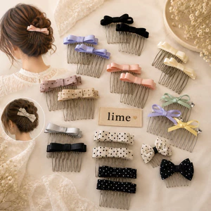 Kẹp lược nơ xinh nhà Lime Thiết kế lược cài chắc tóc, lên búi thấp hay tóc xoã đều xinh nổi bật