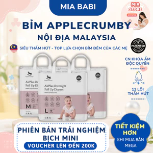 BỈM TÃ ĐÊM Applecrumby Airplus Mini SIÊU KHÔ THOÁNG Cho bé đóng đêm dài đủ size NB/S/M/L/XL/2XL