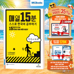 Sách - 15 Phút Tự Học Tiếng Hàn Mỗi Ngày Cho Người Mới Học - Học Kèm App Online