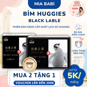 Bỉm Tã Dán / Quần Huggies Black Label Siêu Mềm Mỏng Nhẹ – Thấm Hút Nhanh Size M/L/XL/XXL