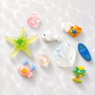 [ĐỘC QUYỀN] Set Charm Biển Xanh Sao Biển Vỏ Sò Resin Trong Suốt Kawaii DIY Gắn Dép Cute Đại Dương Pastel Lung Linh 🌊✨