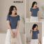 ÁO THUN NỮ CỔ THUYỀN BASIC TAY NGẮN FORM ÔM BI.POSILÁ VẢI COTTON BORIP CO GIÃN 4 CHIỀU MỀM MỊN