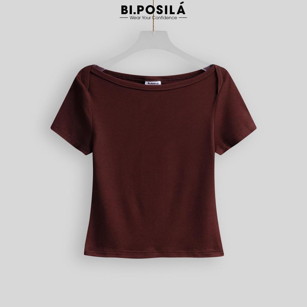 [A30- MẪU MỚ MÙA HÈI] ÁO THUN NỮ CỔ THUYỀN BASIC  TAY NGẮN FORM ÔM BI.POSILÁ VẢI COTTON BORIP CO GIÃN 4 CHIỀU MỀM MỊN