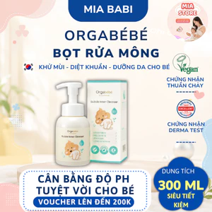 Bọt vệ sinh vùng kín và rửa mông hữu cơ ORGABEBE nội địa Hàn Quốc cho bé trai/gái từ sơ sinh chai 300ml
