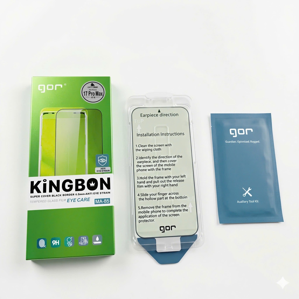 (MA-85) Kính Cường Lực Chống Ánh Sáng Xanh - Chống Mỏi Mắt Kèm Khung Dán Tiện Lợi Cho IP 13/14/15/16/17/pro/max/plus/air