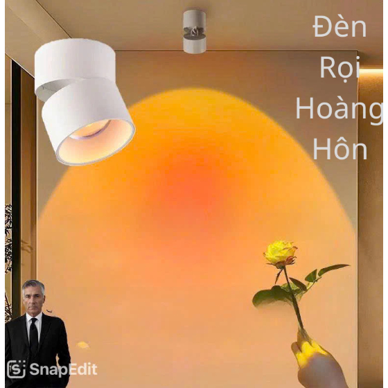 Đèn Bình Minh Đèn Hoàng Hôn đèn rọi chiếu tranh decor xoay 350 độ gắn trần gắn tường
